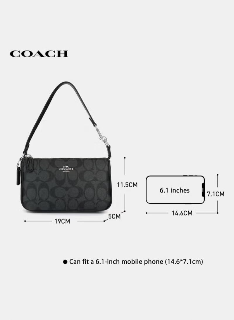 كوتش اوت ليت شنطة كتف نسائية شنطة كتف حقيبة كتف سوداء رمادية حقيبة كروس بودي - Image 3